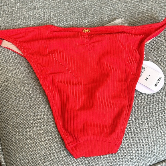 PQ Swim Red Athena bikini bottom teeny size L - Picture 7 of 13